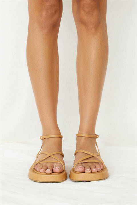 VERALI Bondi Flatform Sandals Caramel Softee