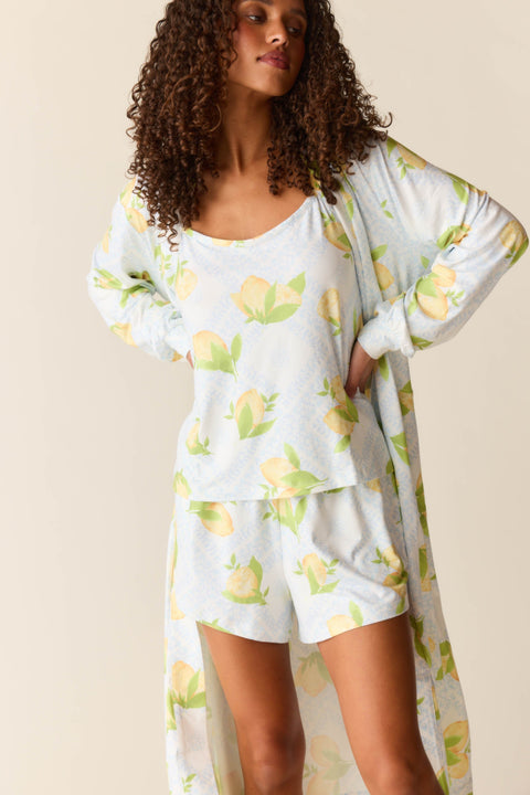 Jenna Cloud Jersey PJ Set in Lemon Spritz