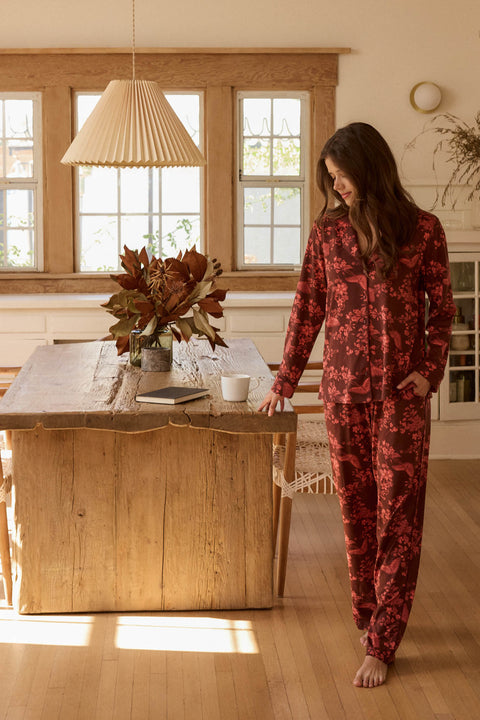 Winter Cloud Jersey PJ Set in Botanical