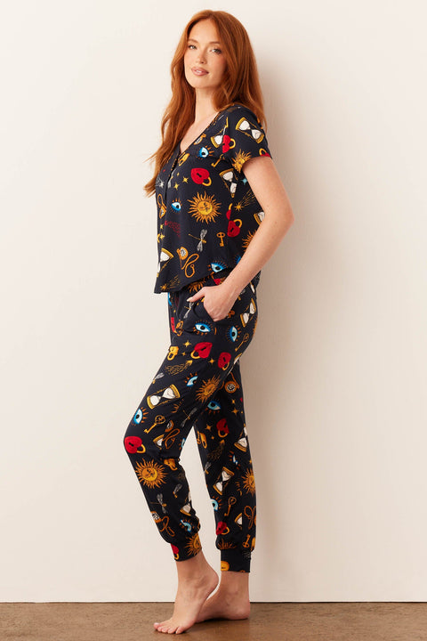 Nadia Cloud Jersey PJ Set in Mystic