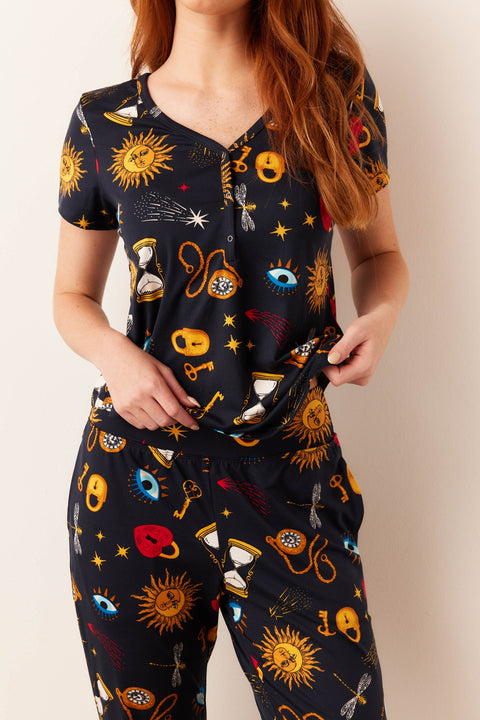 Nadia Cloud Jersey PJ Set in Mystic