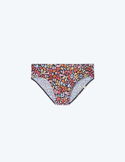 The Limited-Edition High Leg Mid Rise Bikini Bottom - Multicolor Leopard