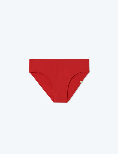 The High Leg Mid Rise Bikini Bottom - Lava