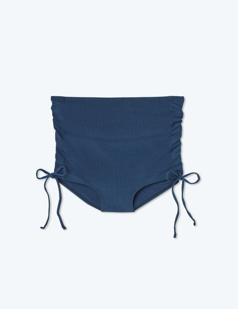 The Maternity Ribbed Cinched High Rise - Deep Sea