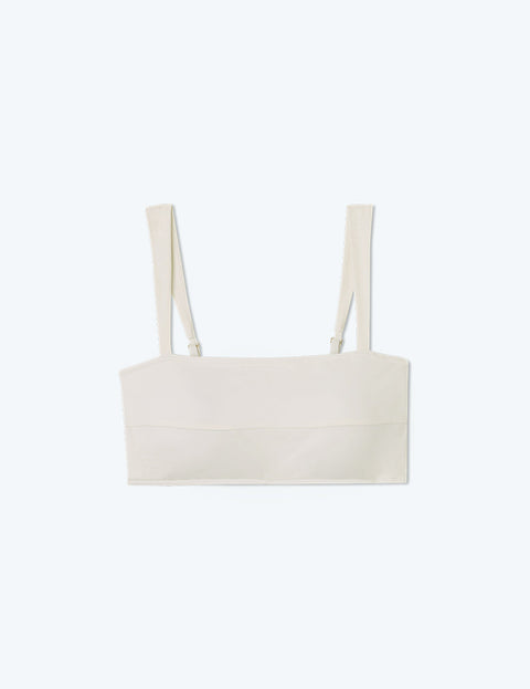 The Wide Strap Oasis Bikini Top - White Sand