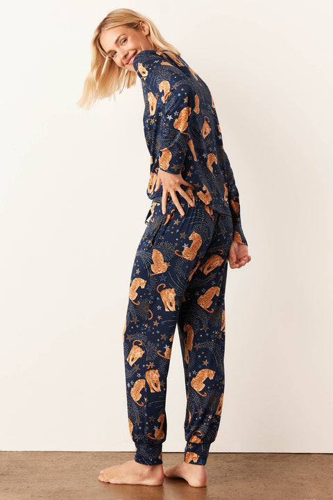 Shari Cloud Jersey PJ Set in Cosmic Jungle