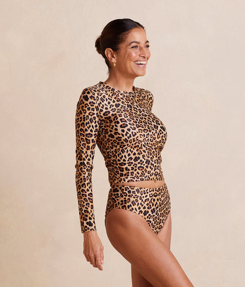 The High Leg Mid Rise Bikini Bottom - Leopard