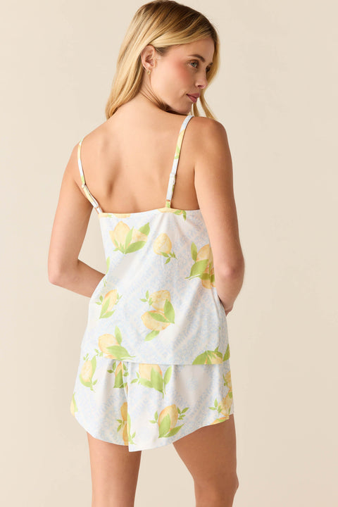 Jenna Cloud Jersey PJ Set in Lemon Spritz
