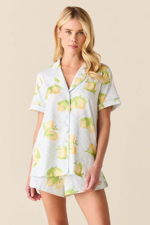 Maren Cloud Jersey PJ Set in Lemon Spritz