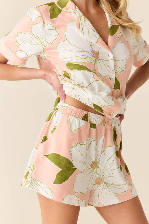 Maren Cloud Jersey PJ Set in Magnolia