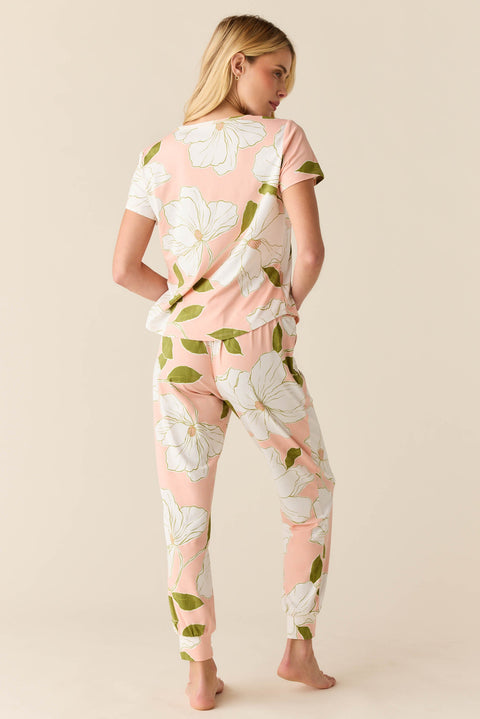 Nadia Cloud Jersey PJ Set in Magnolia