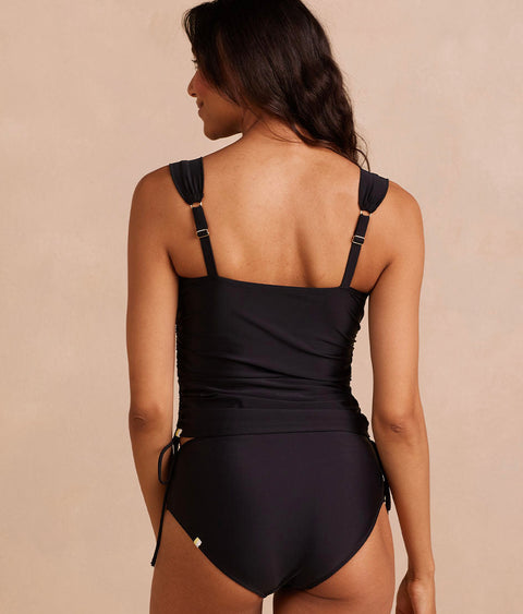 The Cinched Square Neck Tankini Top - Sea Urchin