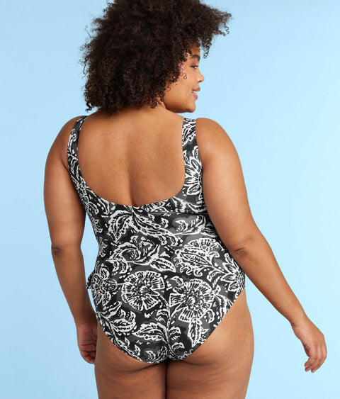 The Perfect Wrap One-Piece - Batik in Sea Urchin & White Sand