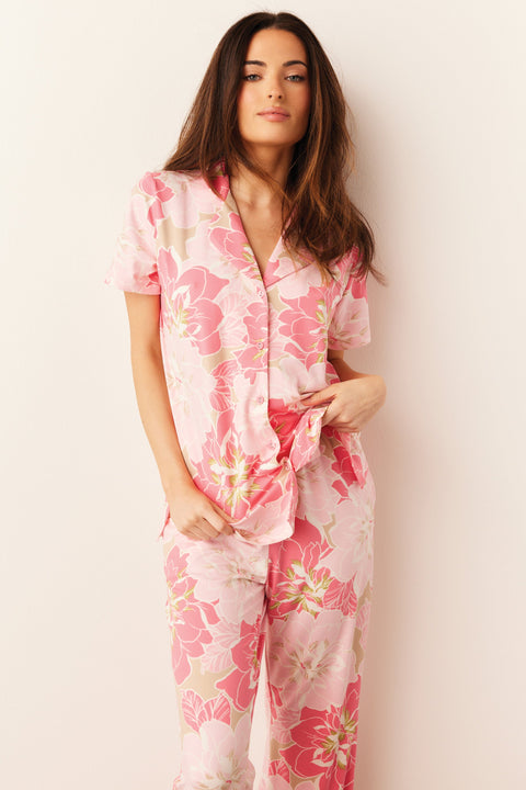 Elsa Cloud Jersey PJ Set in Dahlia