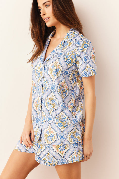 Maren Cloud Jersey PJ Set in Villeroy