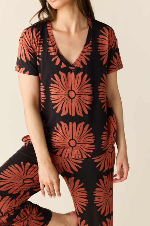 Alyssa Summer Jersey PJ Set in Desert Bloom