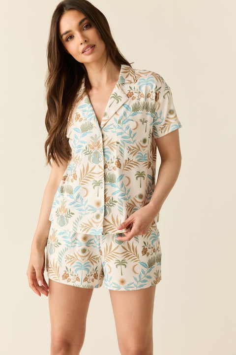 Karli Summer Jersey PJ Set in Oasis