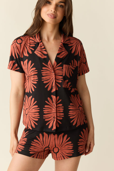 Karli Summer Jersey PJ Set in Desert Bloom