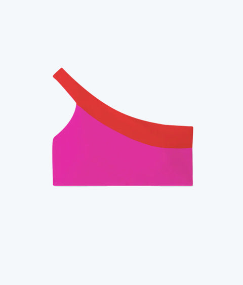 The Sidestroke Bikini Top - Hibiscus & Lava