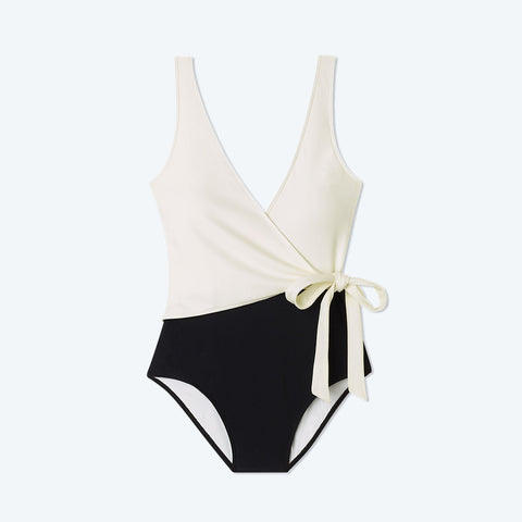 The Perfect Wrap One-Piece - Sea Urchin & White Sand