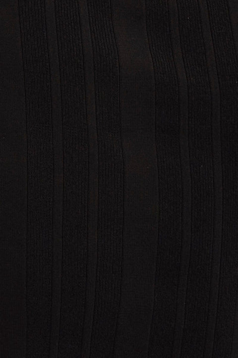 Black Short Sleeve Ruched Knit Top