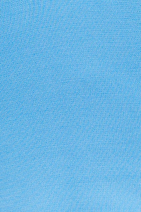 Blue Knit Top Sleeveless Crop Square Neck