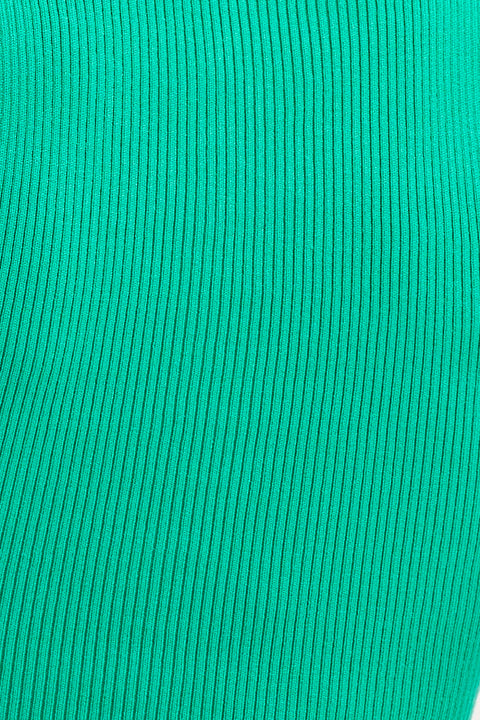 Green Knit Top Sleeveless Crop