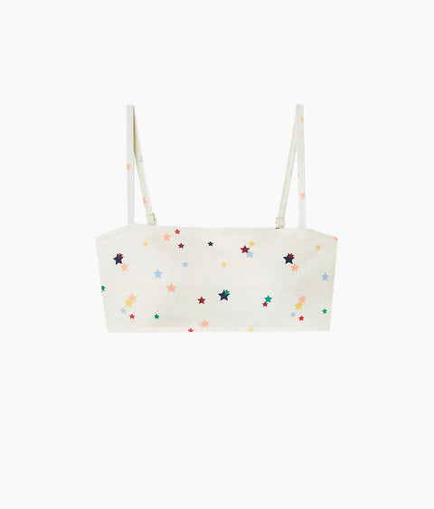 The Oasis Bikini Top - Small Scatter Stars in White Sand