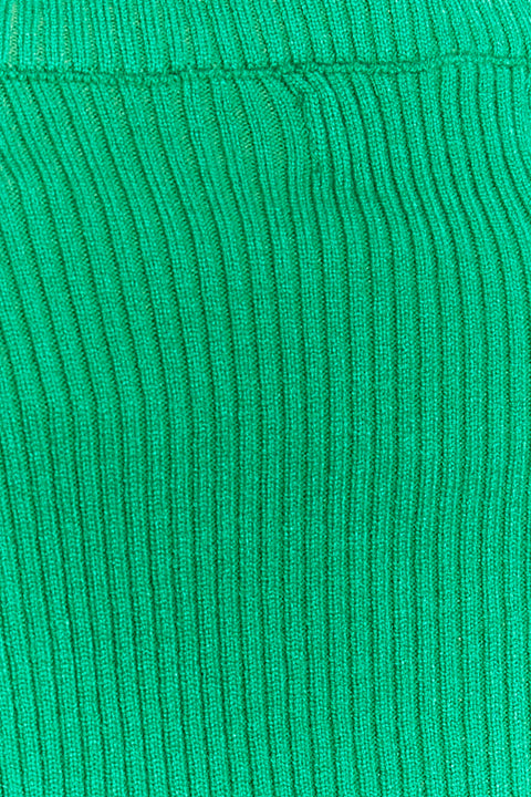 Green Knitted Cami Top And High Neck Shrug Set