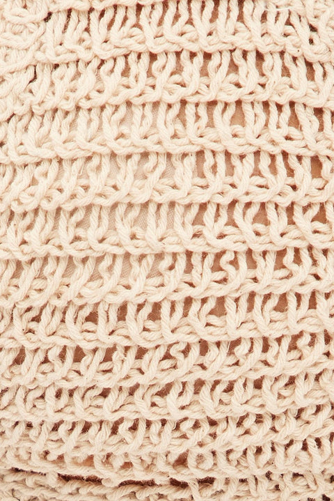 Beige Butterfly Knit Top Backless