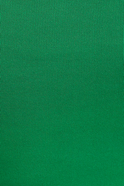 Green Knit Top Long Sleeve Crop