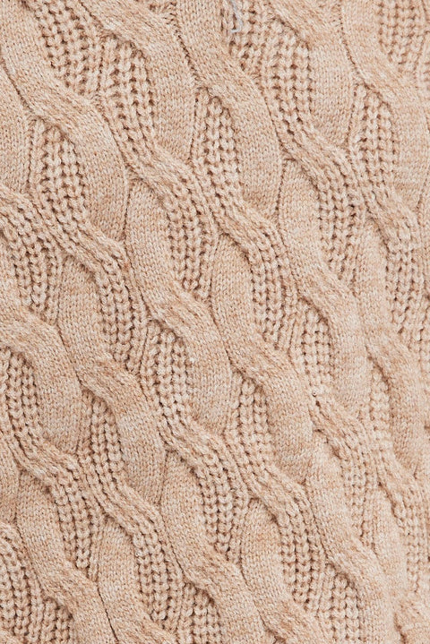 Beige Sweater Long sleeve V neck