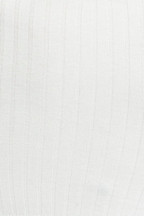 White Knit Top Long Sleeve Crop