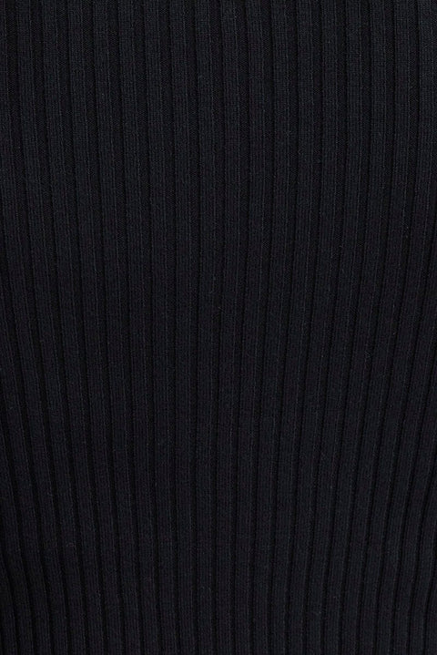 Black Cut Out Knit Top Long Sleeve