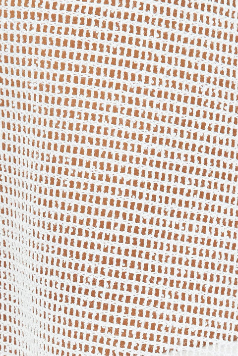 White Collar Knit Top Short Sleeve