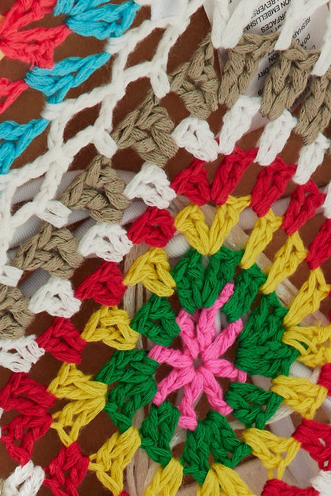 White Crochet Knit Top Tassel