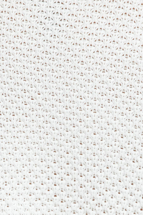 White Knit Top Long Sleeve Crew Neck