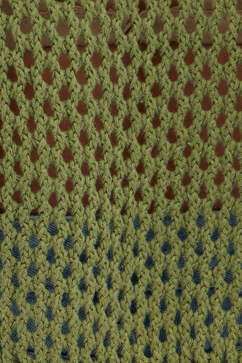 Green Knit Jumper Long Sleeve Fishnet