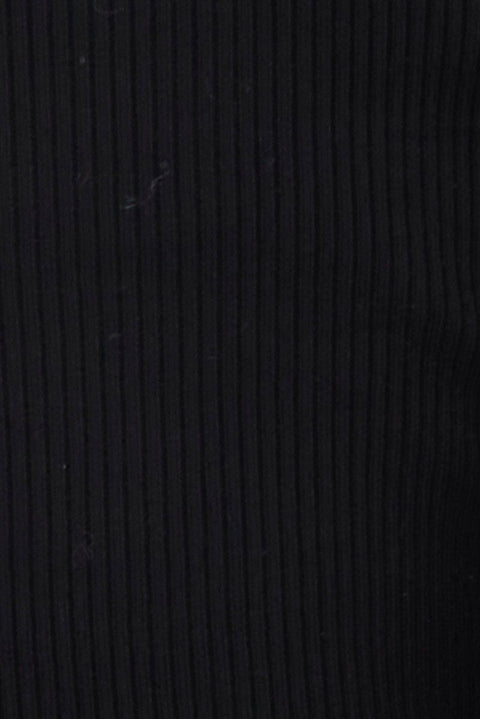 Black Knit Top Long Sleeve Twisted Front