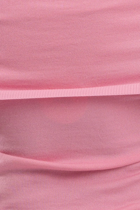 Pink Bardot Knit Top Short Sleeve