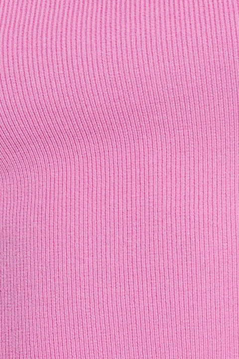 Pink Knit Top Sleeveless Crop Halter