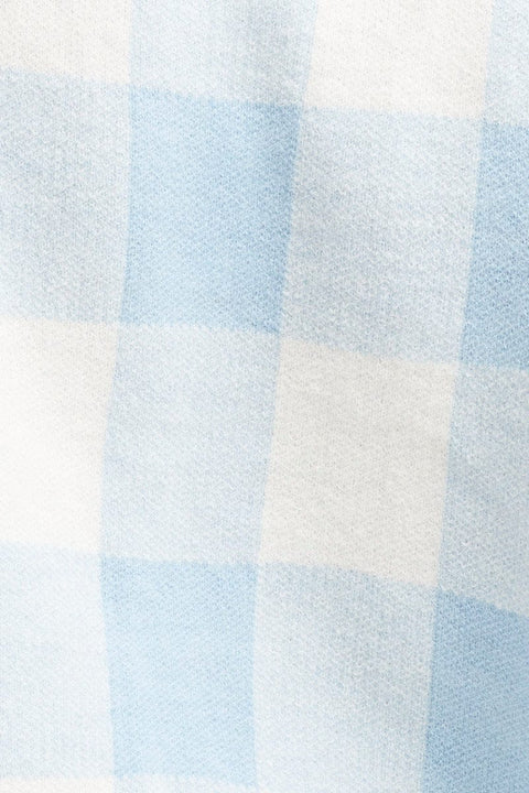 Check Knit Top Long Sleeve Relaxed