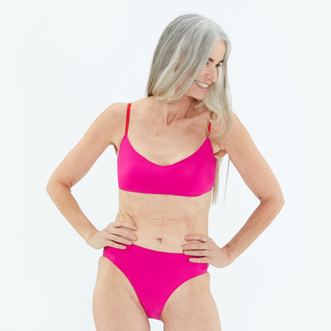 The Voyager Bikini Top - Hibiscus & Lava